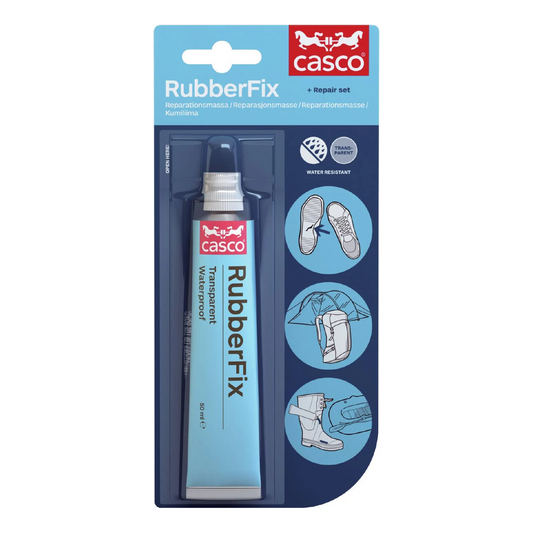 FM Reperationspasta Casco Rubberfix Transparent Lim, 50ml