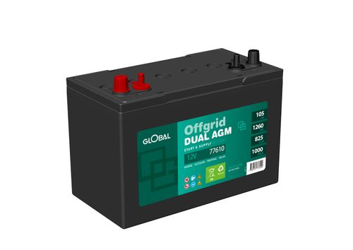 GLOBAL OFFGRID DUAL AGM Batteri 31M 105Ah