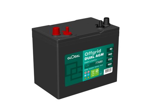 GLOBAL OFFGRID DUAL AGM Batteri 24M 80Ah